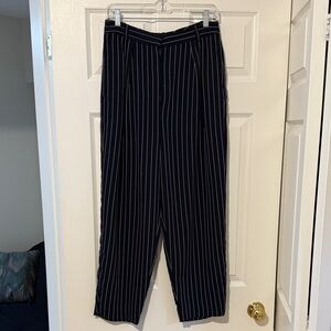 Babaton Women's Navy Striped Carrot Cropped Pants